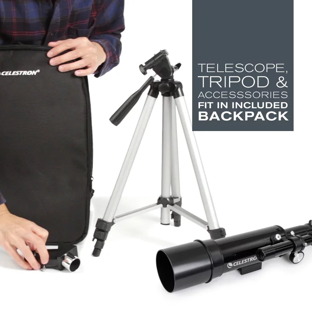 Tripod and 60 Telescope Scope Celestron Backpack Portable Travel with