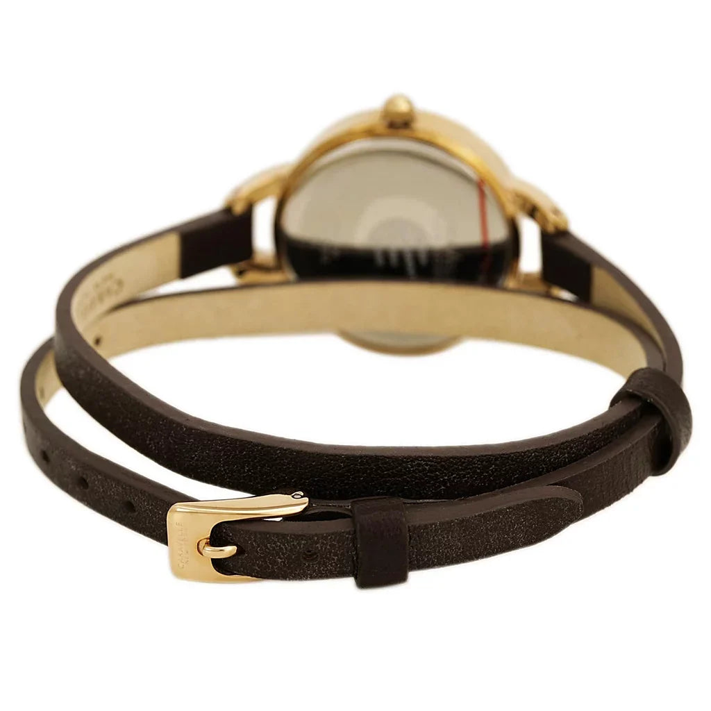 Wrap 44L130 Watch Brown Ladies Leather New Double York Caravelle
