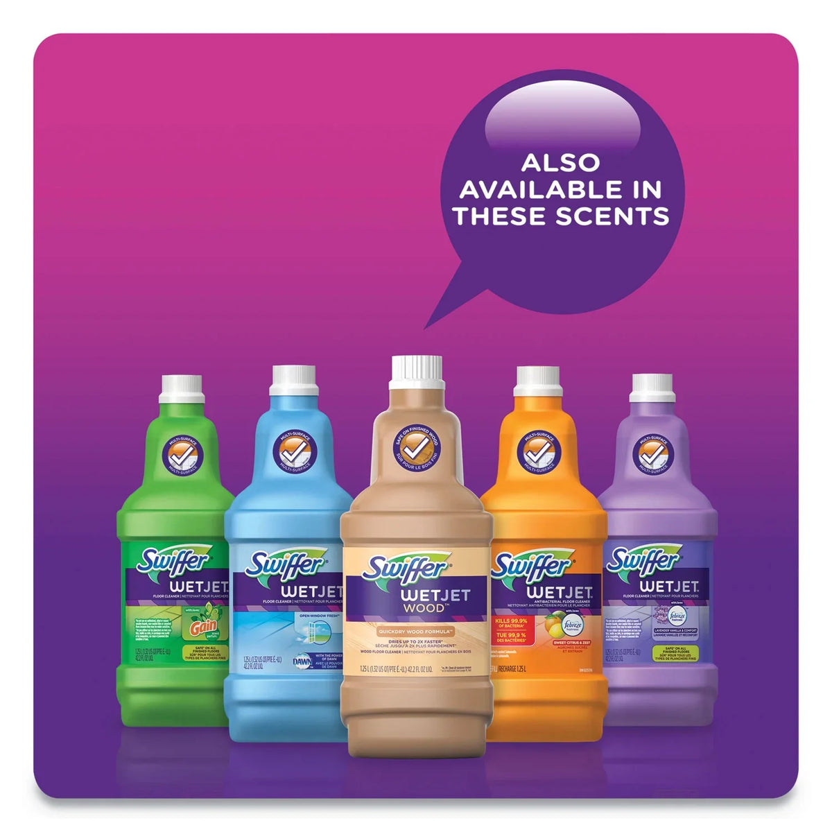 Multi-Purpose 42 Fresh oz. Floor Scent, Cleaner Window Pack Swiffer with 4 WetJet Open Refill