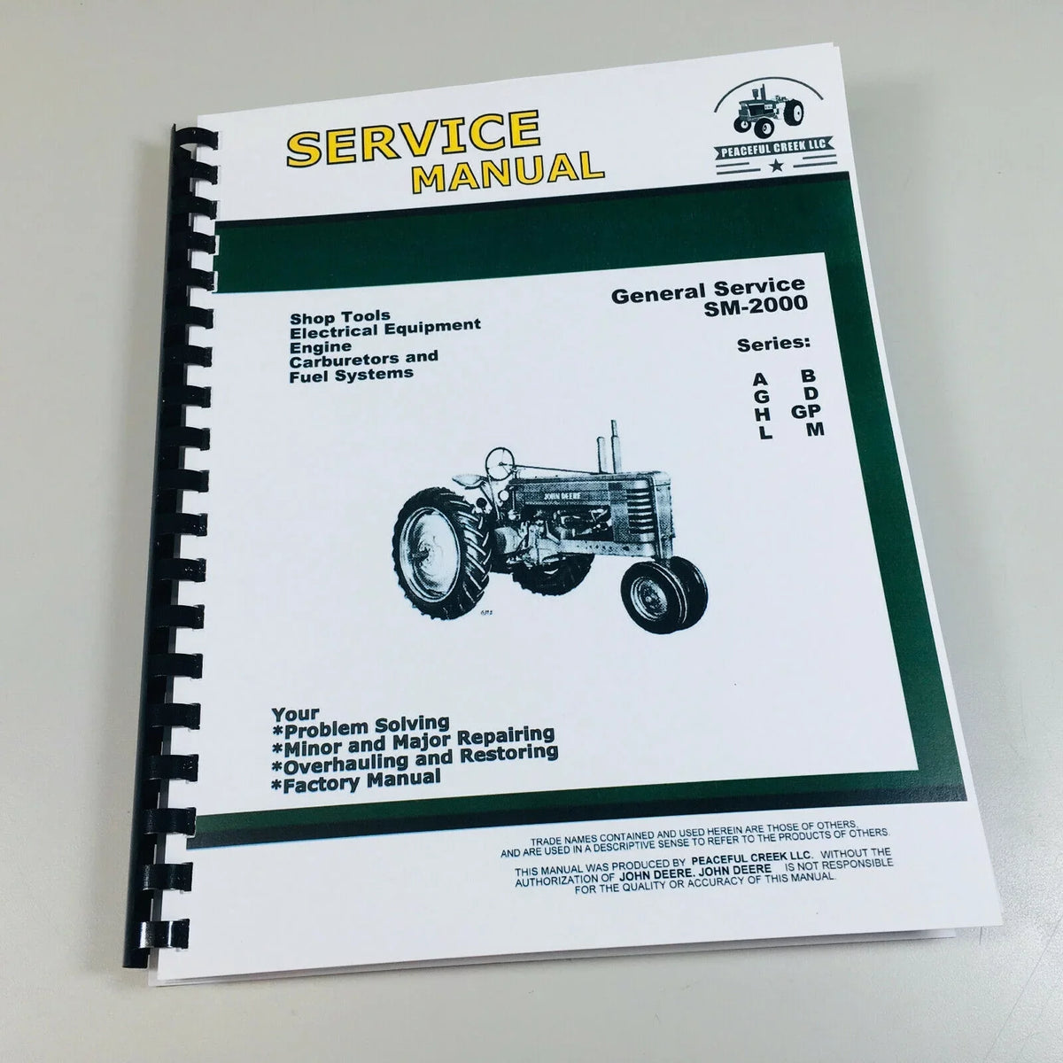 Tractors Engines Deere Sm-2000 General John Service For Manual &
