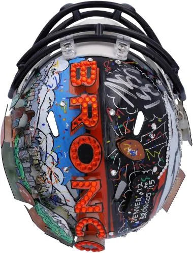 '- by Autographed Charles Painted Helmet Fazzino Fanatics Manning Mini Authentic - B703374 Denver Broncos - Hand Certified Peyton Artist