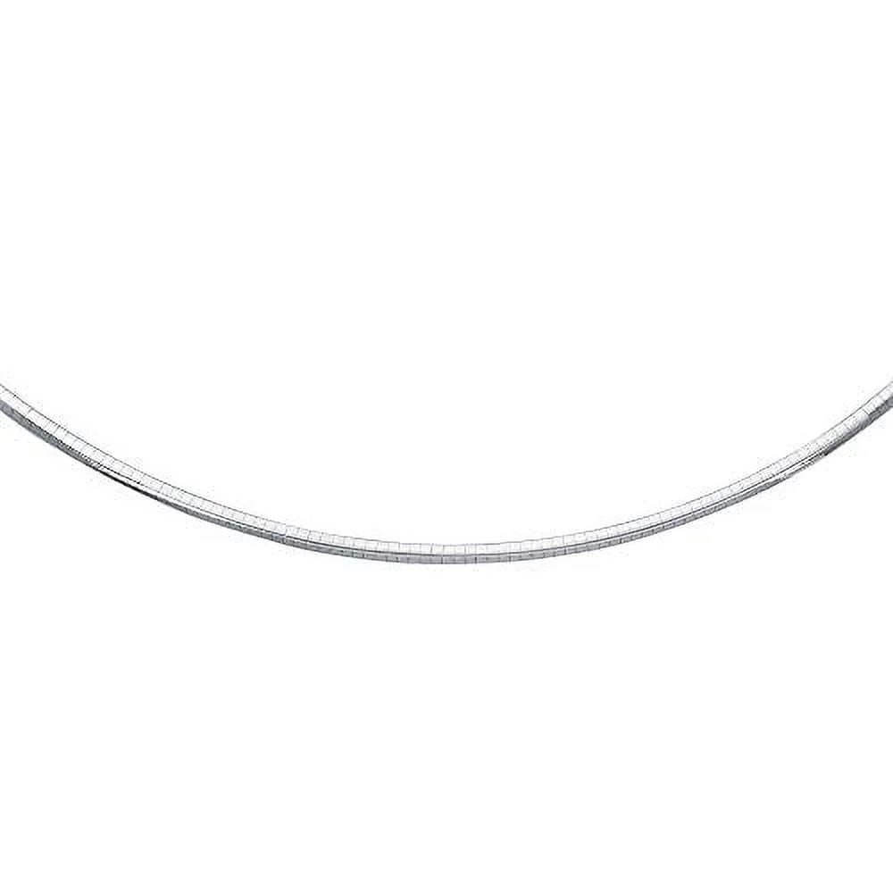 Omega w/Lobster Clasp mm Rhodium Claw JewelStop Classic 18" 4 Necklace Round Silver Sterling