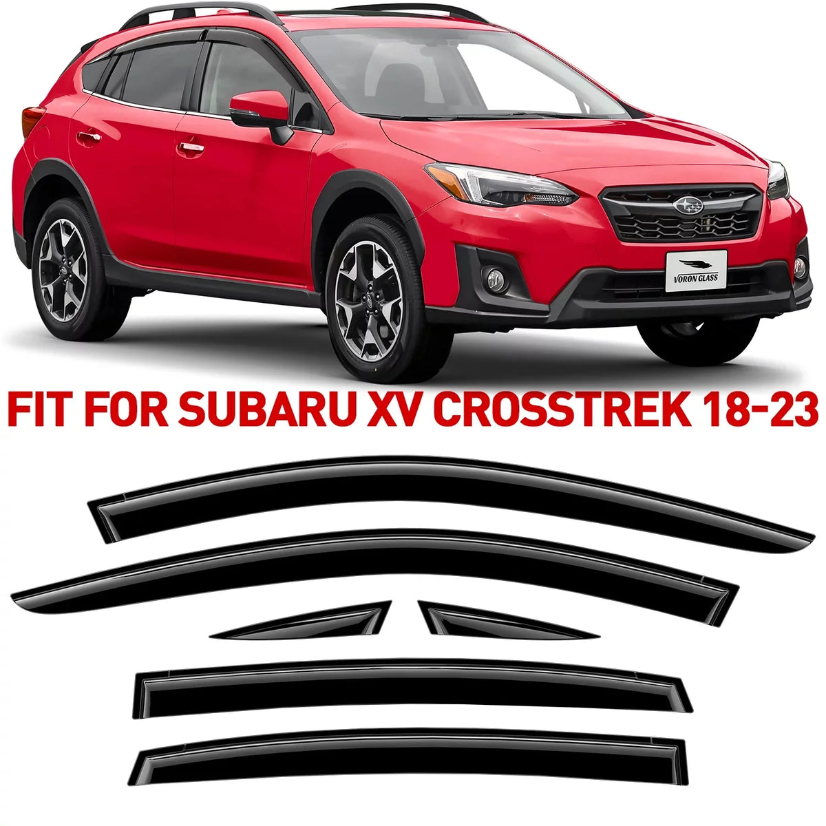 '- XV 100489 Vent Deflectors, Durable Tape-on Guards Subaru Rain Window Crosstrek Window for Voron 6 Visors, Extra Glass 2018-2024, Pieces