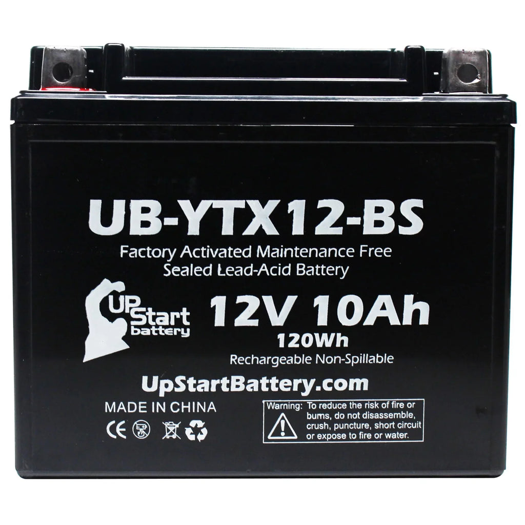 Free, UpStart Suzuki Activated, Battery 1000 Battery CC GSX-R1000 10Ah, 12V, - Maintenance UB-YTX12-BS Factory 2003 Motorcycle Replacement