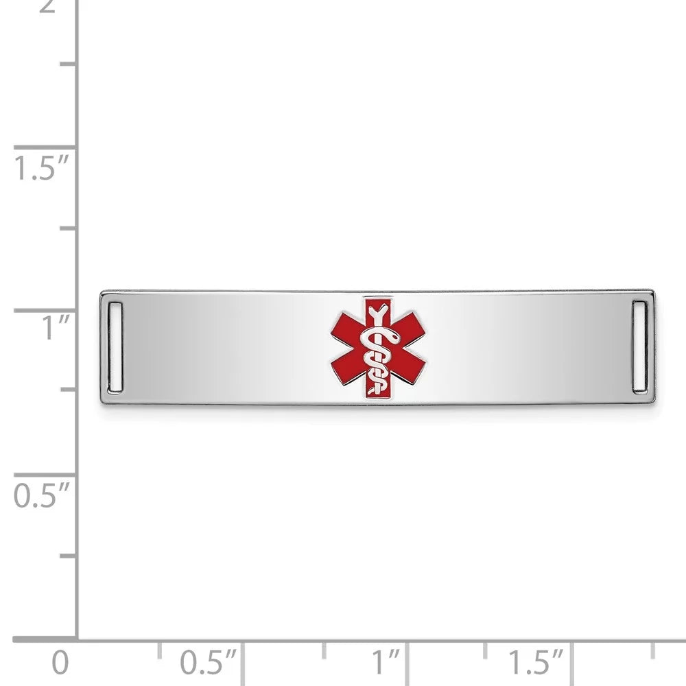 11inch, Sterling Id Auriga Bracelet W- Plate for Medical Silver Women(L- 43mm) for inch 925