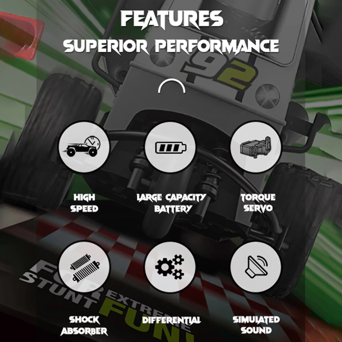 Racing Toy, for High Speed Spray Light with Motorcycle Function, design Pinnaco Control Action Thrilling Remote