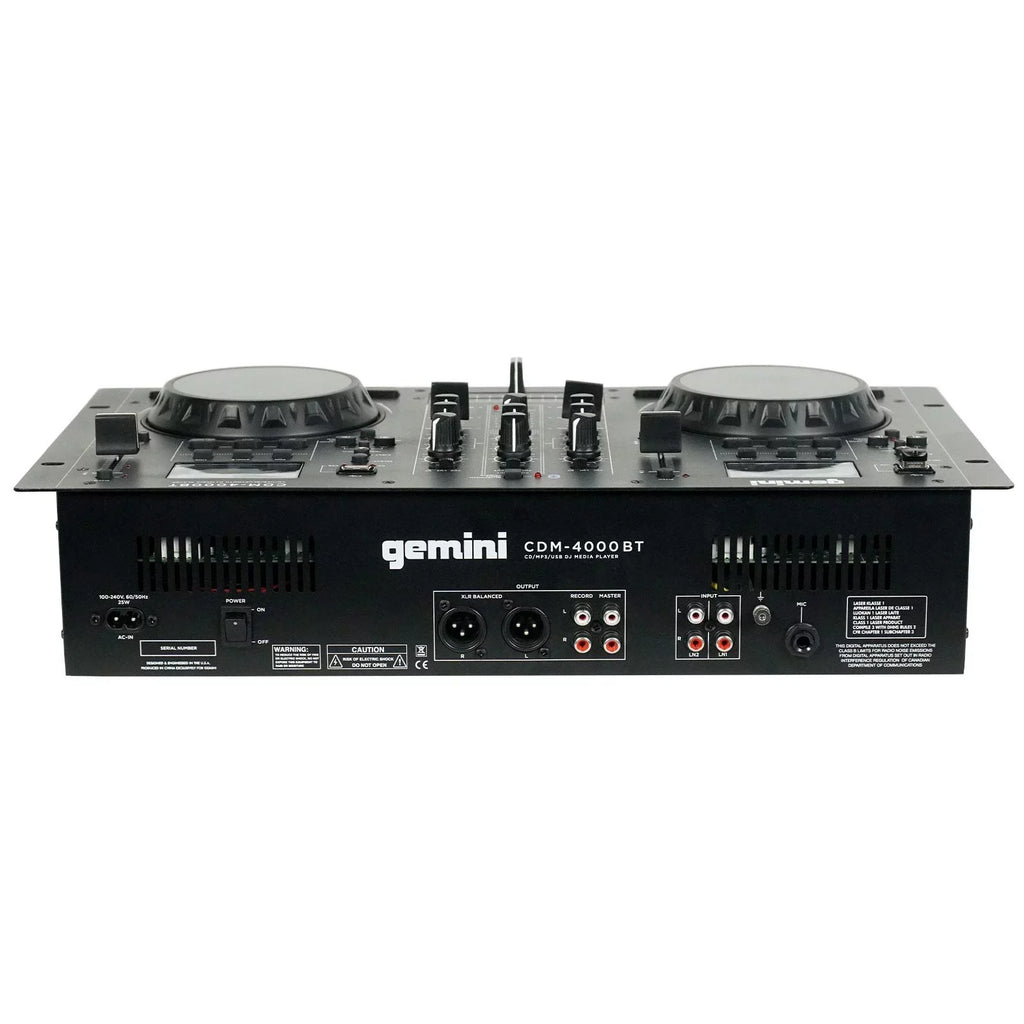 DJ Media Player 15" CD/MP3/USB Woofers Bluetooth CDM-4000BT Package Speaker AS-1500P Gemini & with Active