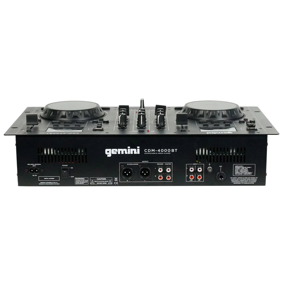 DJ Media Player 15" CD/MP3/USB Woofers Bluetooth CDM-4000BT Package Speaker AS-1500P Gemini & with Active
