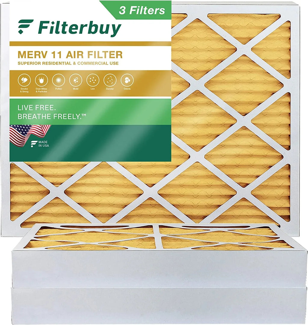Filters (3-Pack) Pleated Filterbuy Furnace HVAC MERV 11 10x16x4 Air AC