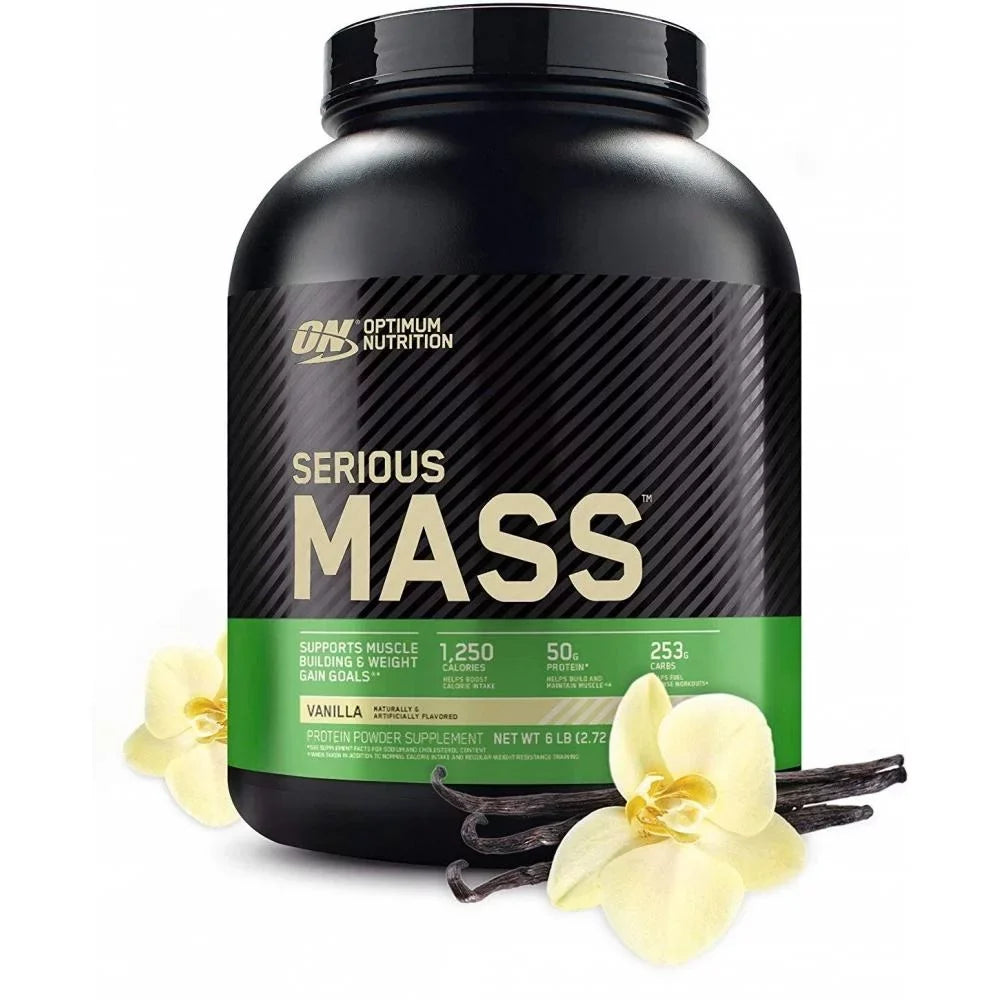 Powder, Protein Gainer Weight Serious Vanilla, Optimum 6.lb Mass, Nutrition,