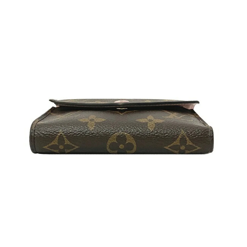 Rose (Good) NZ3119 Trifold Victorine Brown LOUIS Pink Monogram Pre-Owned M62360 Wallet Portefeuille VUITTON Ladies Ballerine