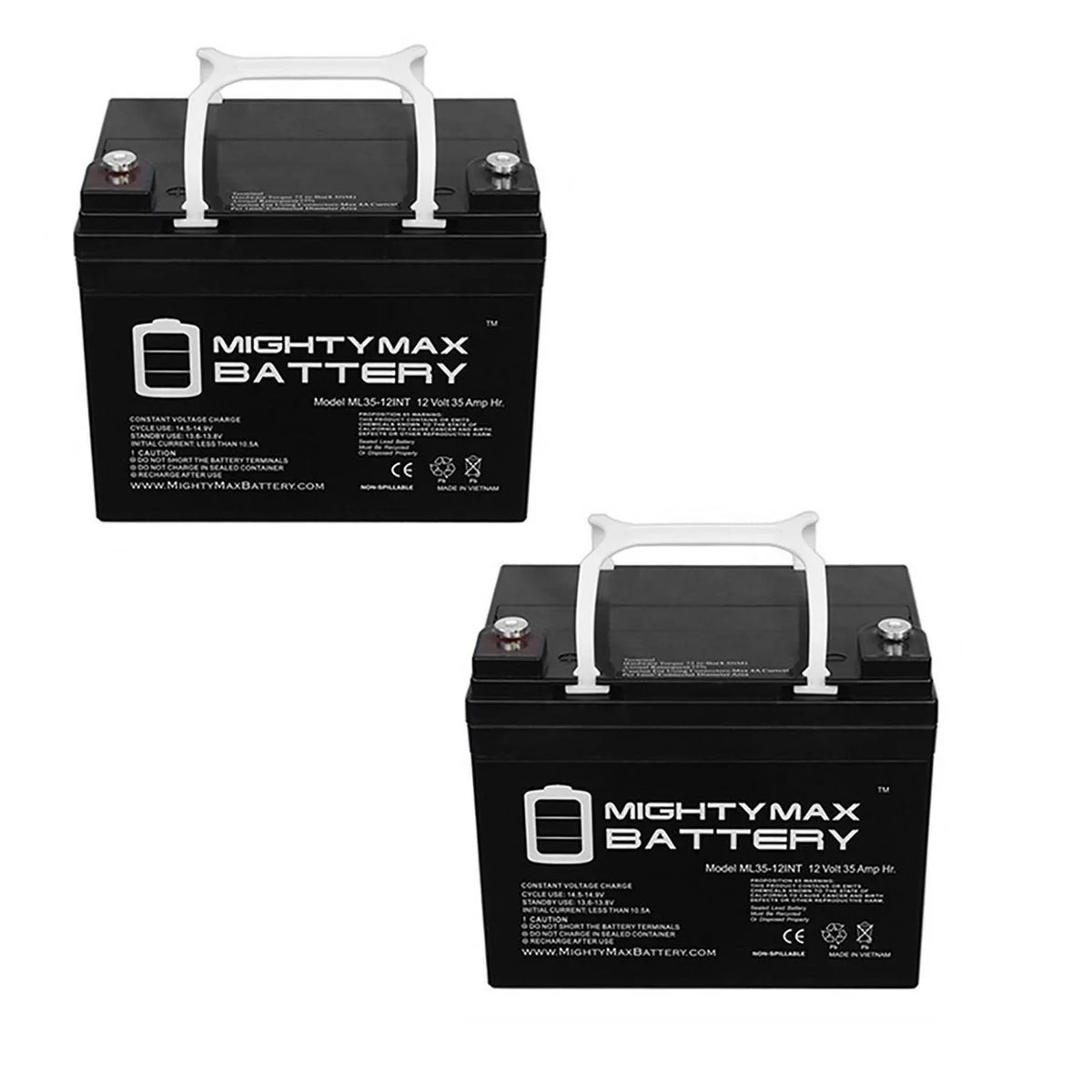 '- 2 Replacement for 12V Motor Pontoon INT Trolling Battery Pack 35AH