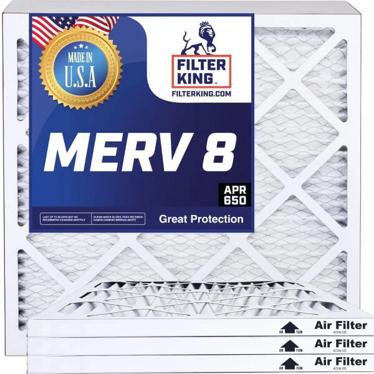 HVAC x 8 | A/C | 4-PACK Filter .75" King | 9.5x8x1a Size: Pleated 9.5 Filter x MADE Filters 8 Air | Actual MERV USA Furnace IN