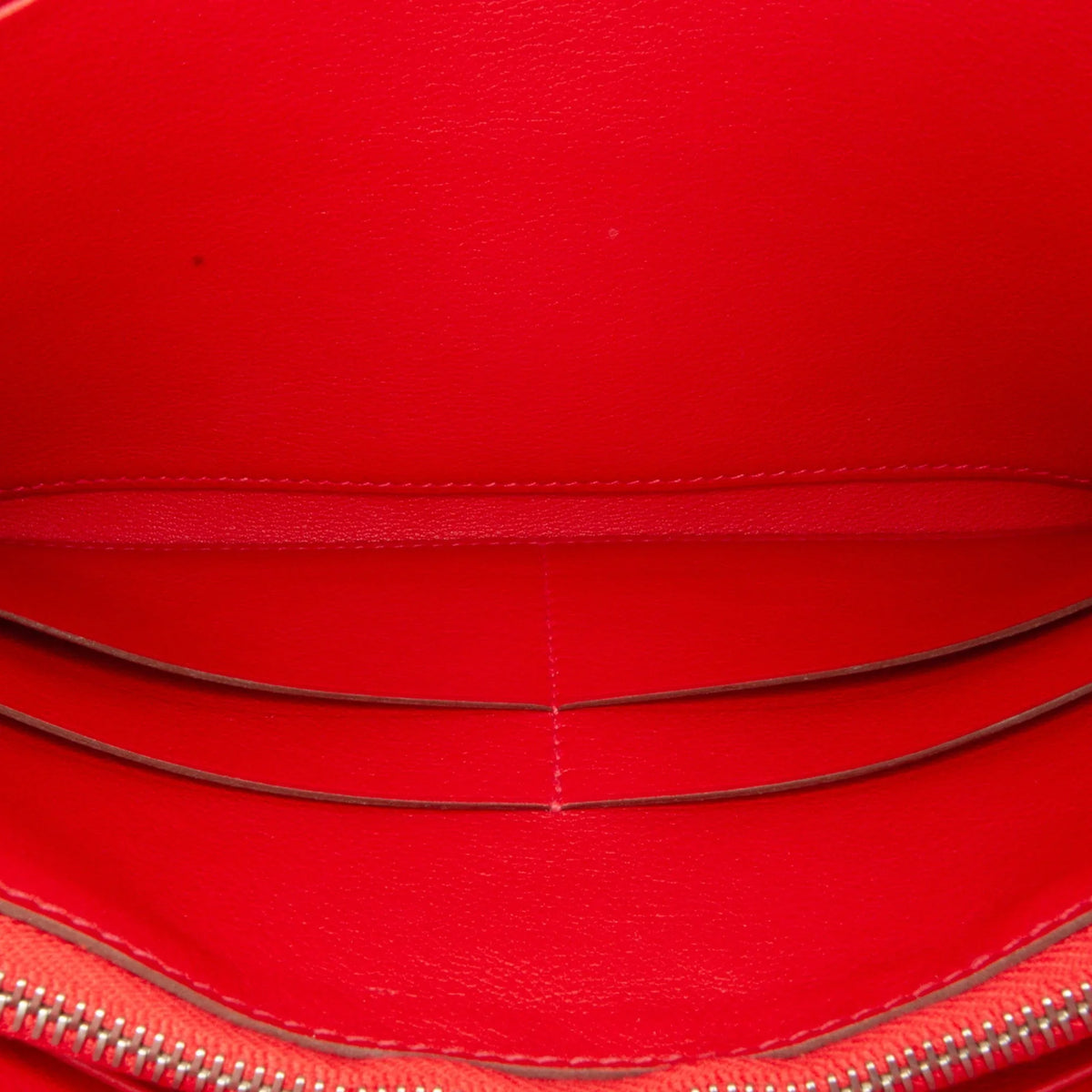 (Good) Pre-Owned Red Duo Jige Hermès Authenticated Calf Wallet Wallets Unisex Long Swift Leather