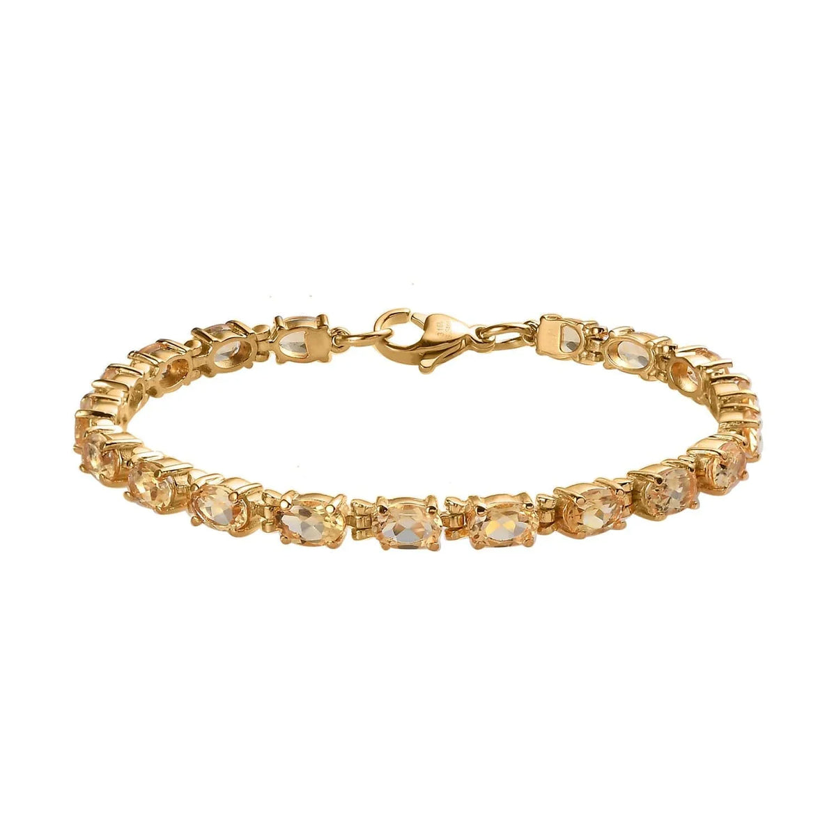 Women Ion 7.25" Yellow Shop Stainless Gifts Citrine Steel Plated Size Birthday Jewelry for Gold 7.38 Oval Ct Bracelet LC