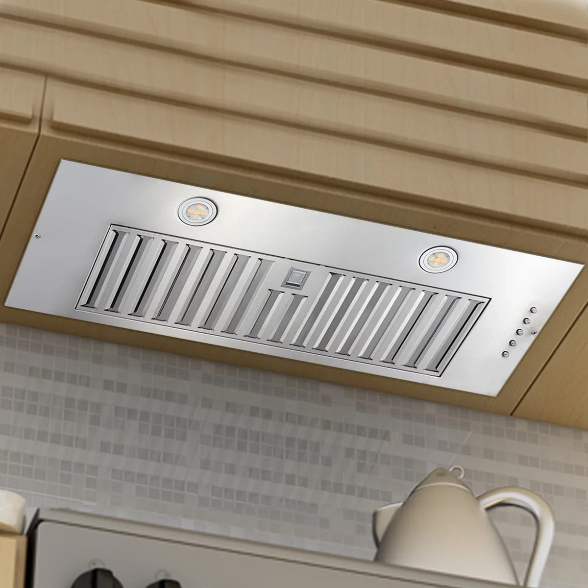 Cfm Built Integrated Range Vent Range Cabinet in 20 Hood Non-Ducted 600 Hood 3-Speed inch
