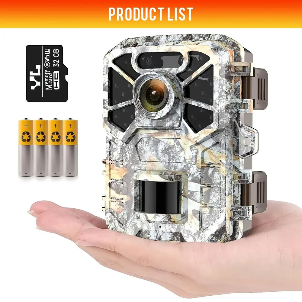 Surveillance, Infrared 120° Vision Angle Game Farm Monitor Trail Camera Trail Monitoring, Night with 2 Wide Camera, Waterproof 30MP Wildlife Pack with 2k Hunting Lens