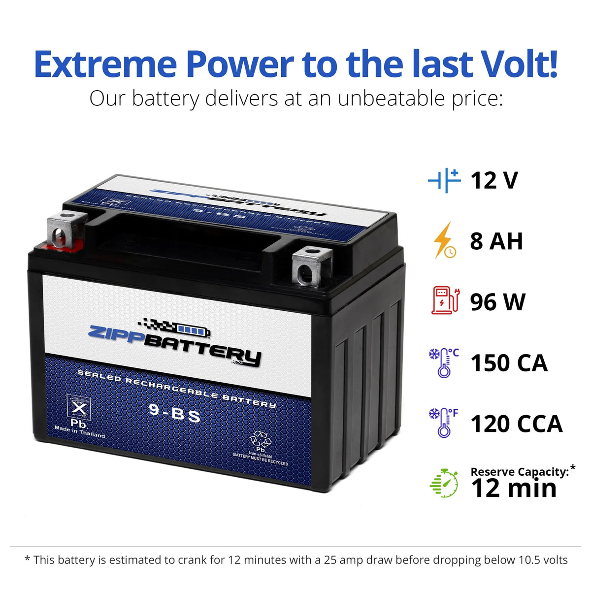 Battery 2004 Ytx9-Bs Battery Kart Dazon Zipp 150Cc for Classic Atv Raider -