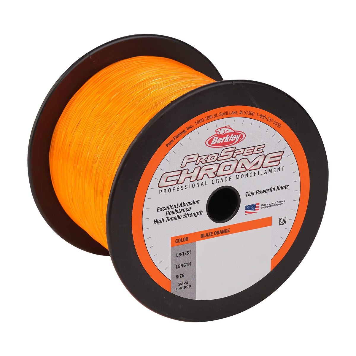 Orange, Fishing 16lb Chrome, ProSpec Blaze Line Berkley 7.2kg