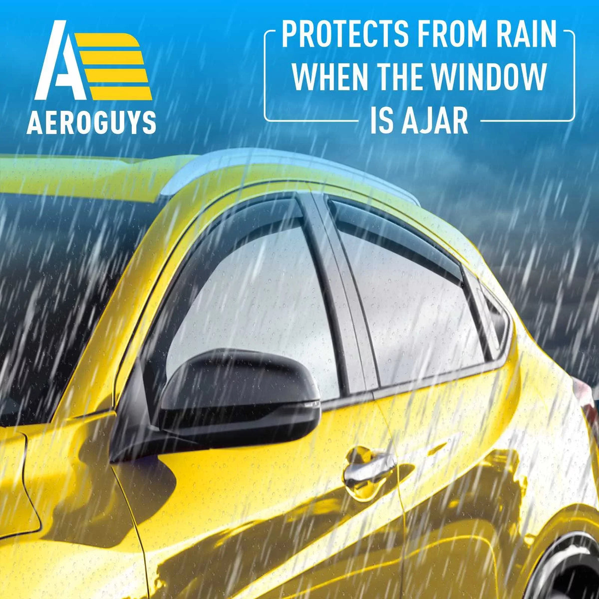 Car In-Channel 2016-2022, for Window Visors, Sun Visors Wind Fit Accessories AEROGUYS - 4 Vent Extra pcs. Deflectors Durable Rain Honda AG0157 Window Visors, HR-V Guards