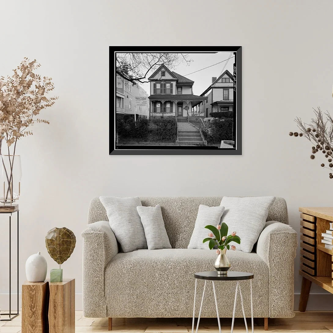 Jr. Avenue, Historic Atlanta, Print, Home, Fulton Martin Birth Luther Auburn 21-7/8" 501 Framed 17-7/8" x County, GA, King