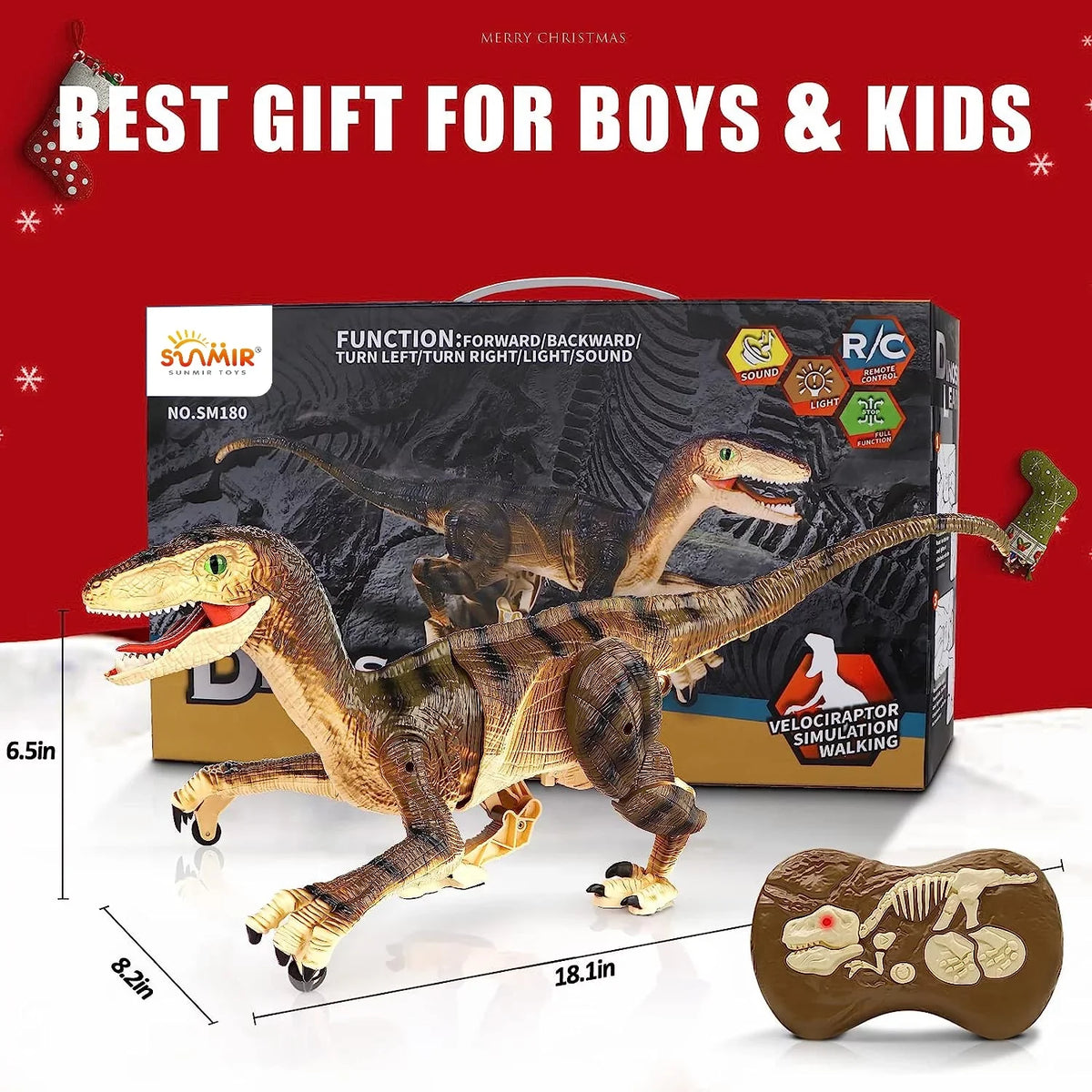 Control Girls 8-12 Toys Kids Gifts Dinosaur RC Walking Remote for Brown Dinosaur Boys 3-5, Old Sounds Ctrl T-Rex Age and 5-7, with - Years JBee Toy Robot for Lights Boys