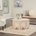 x x Country - Table Pine Round White 350 Coffee 33 33 Studio 18 Cottage
