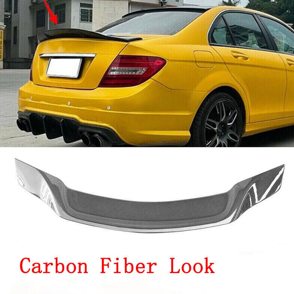 Rear W204 Trunk Style S Wing 08-14 Fiber for C63 C250 C300 NINTE Benz Spoiler Carbon Mercedes