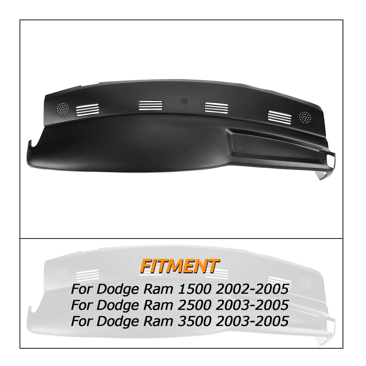 Molded Pad Protector Board Dash Cap Dodge 3500 Dashboard Cover 2002 2005 1500 2500 Overlay 2004 2003 Skin Kojem for Cover Black Ram