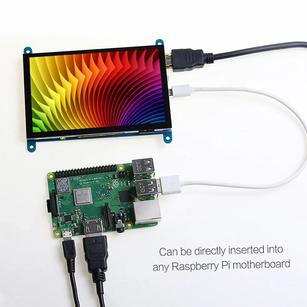 Display Portable 5 Interface Inch moobody Small with Raspberry Compatible USB 800*480 Pi Tool Touchscreen Capacitive with Resolution