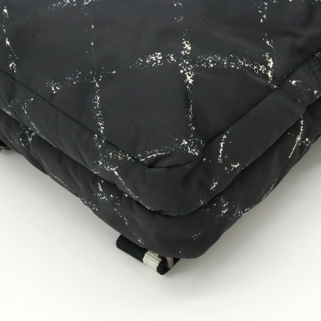 Daypack (Good) Jacquard Pre-Owned Nylon Old Rucksack Line Backpack Travel Chanel Black CHANEL