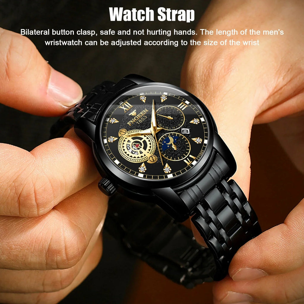 Luxury Wristwatch Classic Waterproof Quartz Men's Steel Stainless Watch Luminous