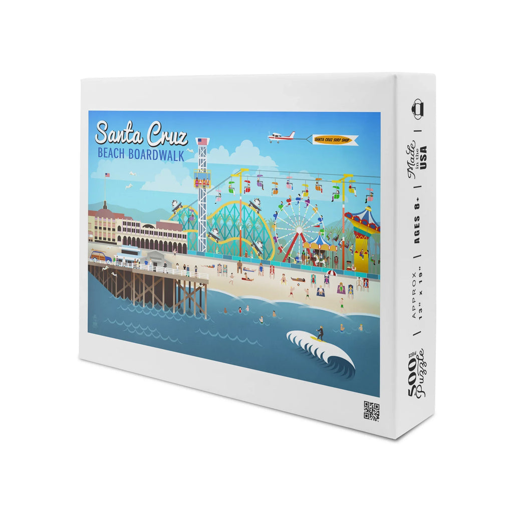 Santa Piece Retro USA) (19x27 for Premium inches, Cruz, in Made Adults California, Puzzle Scene 500 Family, and Jigsaw