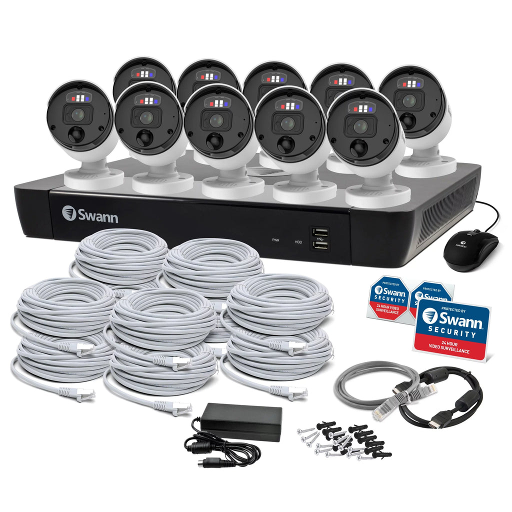 4K 16 Swann Ultra Enforcer™10 Camera HD Pro Security setup Channel NVR
