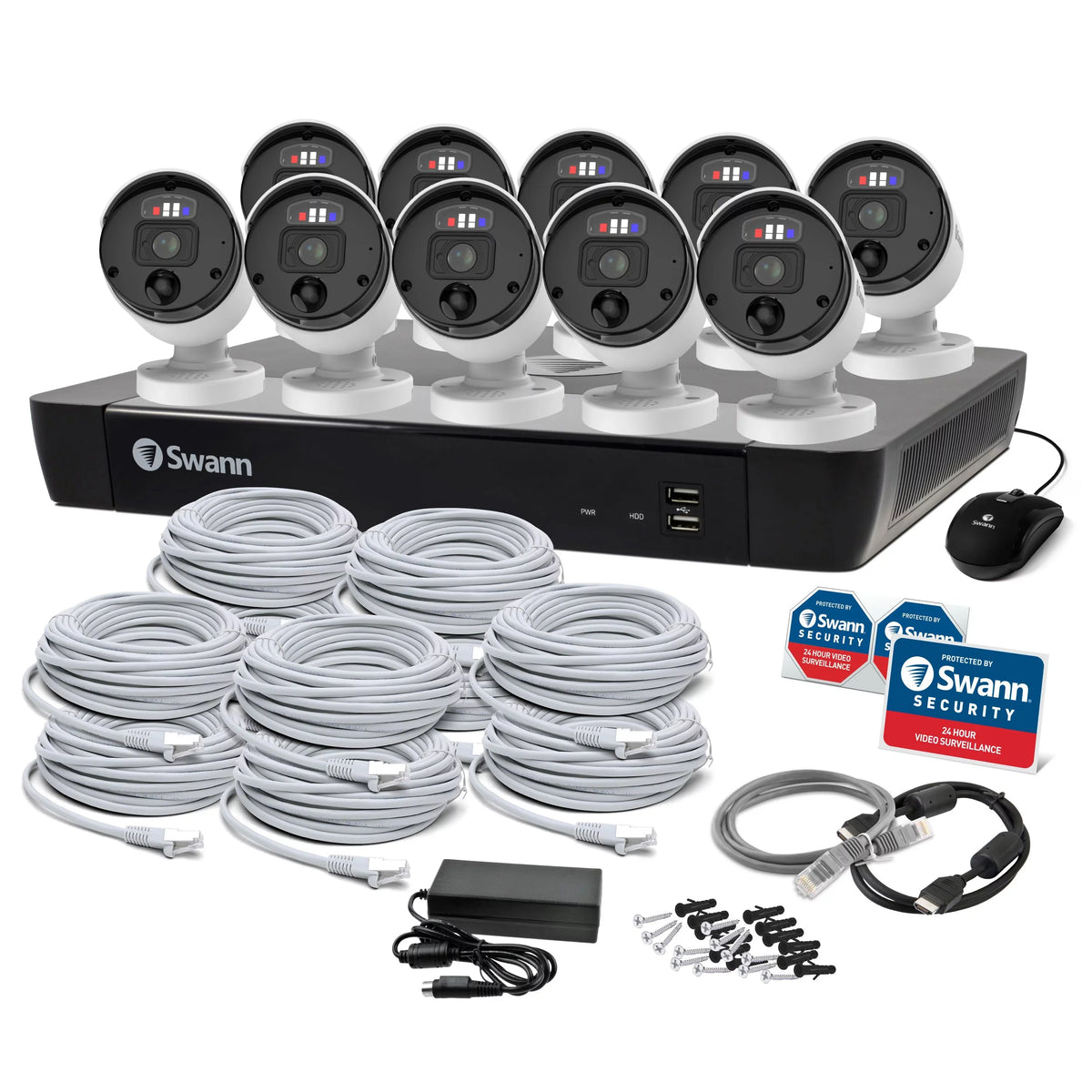 4K 16 Swann Ultra Enforcer™10 Camera HD Pro Security setup Channel NVR