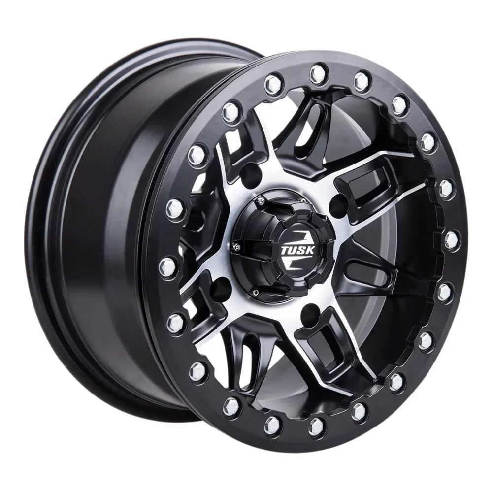 R-Spec YAMAHA 2.0 14x7 Wolverine 5.0 For 2022 Beadlock RMAX 1000 Machined/Black 4 Tusk Wheel + 4/156 Wasatch