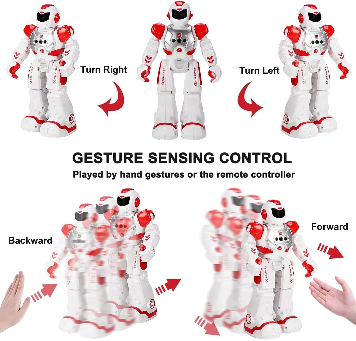 Dancing Robots Gesture Kids Walking RC Robot for Singing Red and Boys Girls Sensing - Smart for