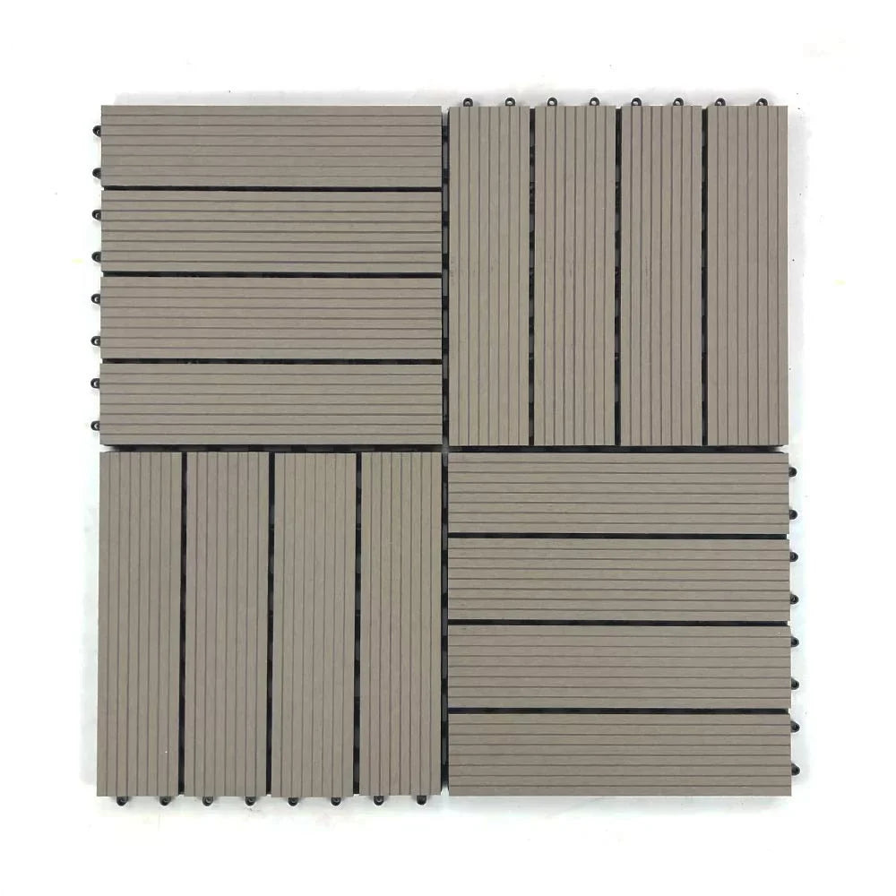 Wood-Plastic Easy 12" (9 Gray x DIY 12" x Deck RevTime 3/4”, Tiles Pcs)