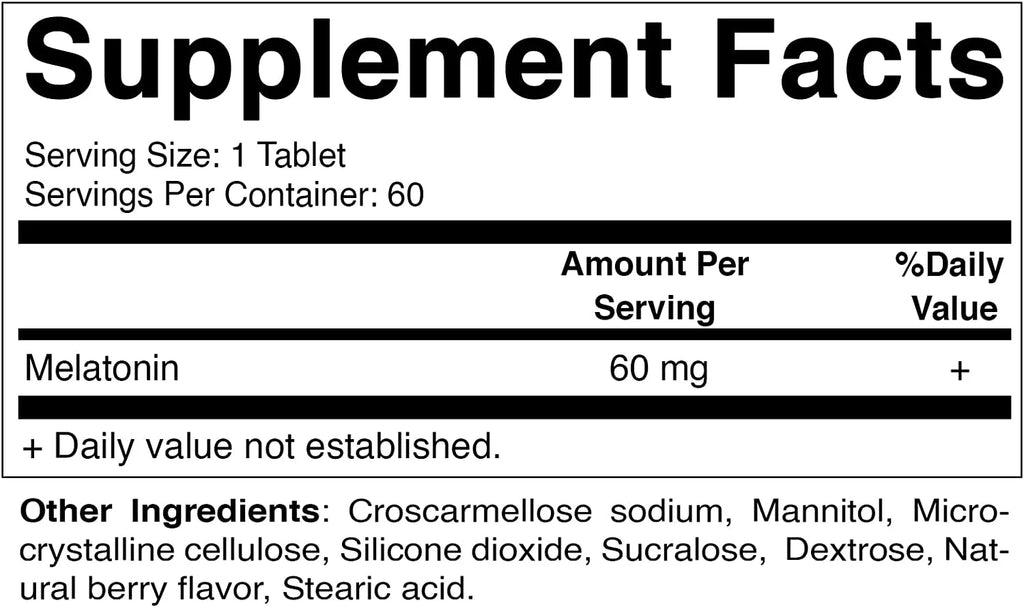 Fast Non-GMO, 60mg Tablets Dissolve Tablets - Berry Vegan Natural Forming Melatonin 60 Gluten Flavor (2 Bottles) Non-Habit - Vitamatic - Free