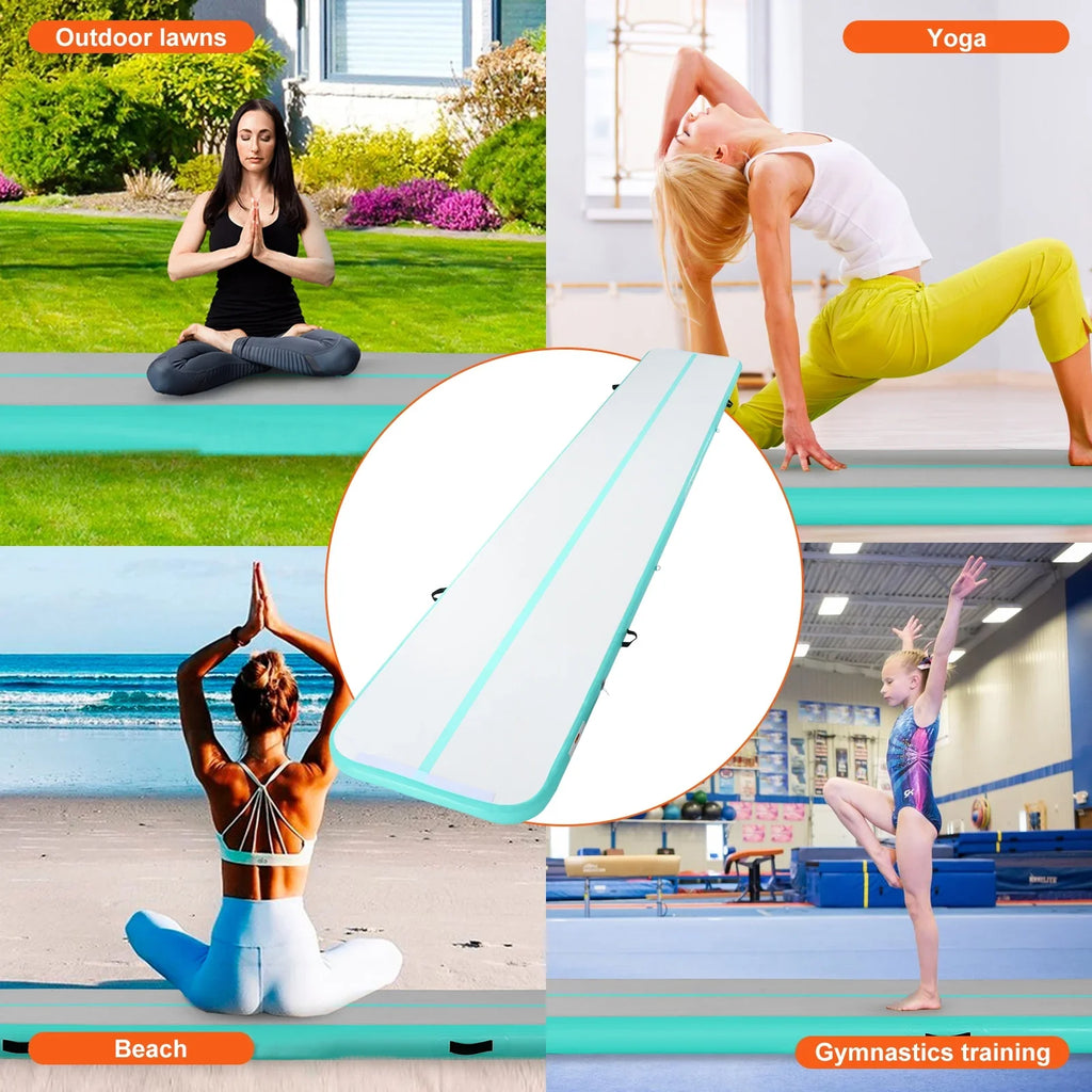 Tumbling Mat 20ft with Gymnastics Mat Pump air-filled Training Air Gym