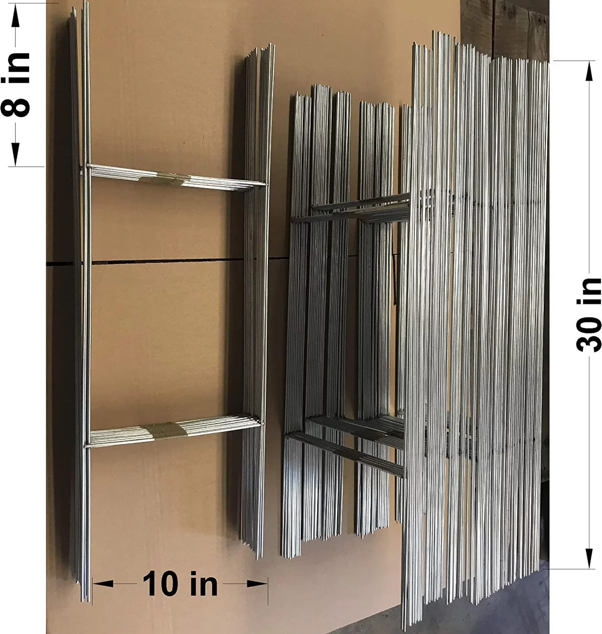 Tall Wire 50 Same 5mm use Holder, Metal 10'' x 10 Day Galvanized Wire x 30'' Inch Gauge Double Stake Signs Wide Sign 9 Stake or with Ship and (Pkg50Stake30) Signs, H-Frame Corrugated 30 4mm