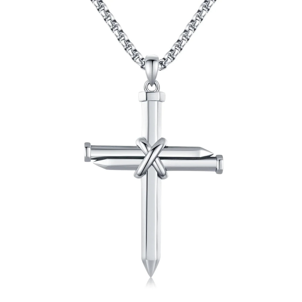 Nail Graduation Religious Midir&Etain Jewelry Solid Men Cross Boys Sterling Gifts Charm Cross 925 Silver Necklace Cross Pendant Necklace Christian for