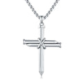Nail Graduation Religious Midir&Etain Jewelry Solid Men Cross Boys Sterling Gifts Charm Cross 925 Silver Necklace Cross Pendant Necklace Christian for