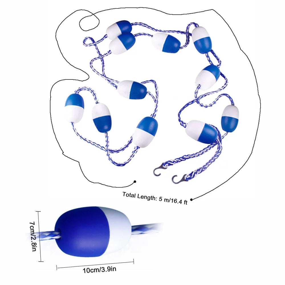 5m Pool White 16.4 Float Pool Lines / Safety Pool Rope ft Divider Blue Safety Lin Festnight Divider Cordon Lane and Rope