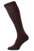 Addison Calf Socks the Over Fil - Burgundy Cotton D'Ecosse Pantherella