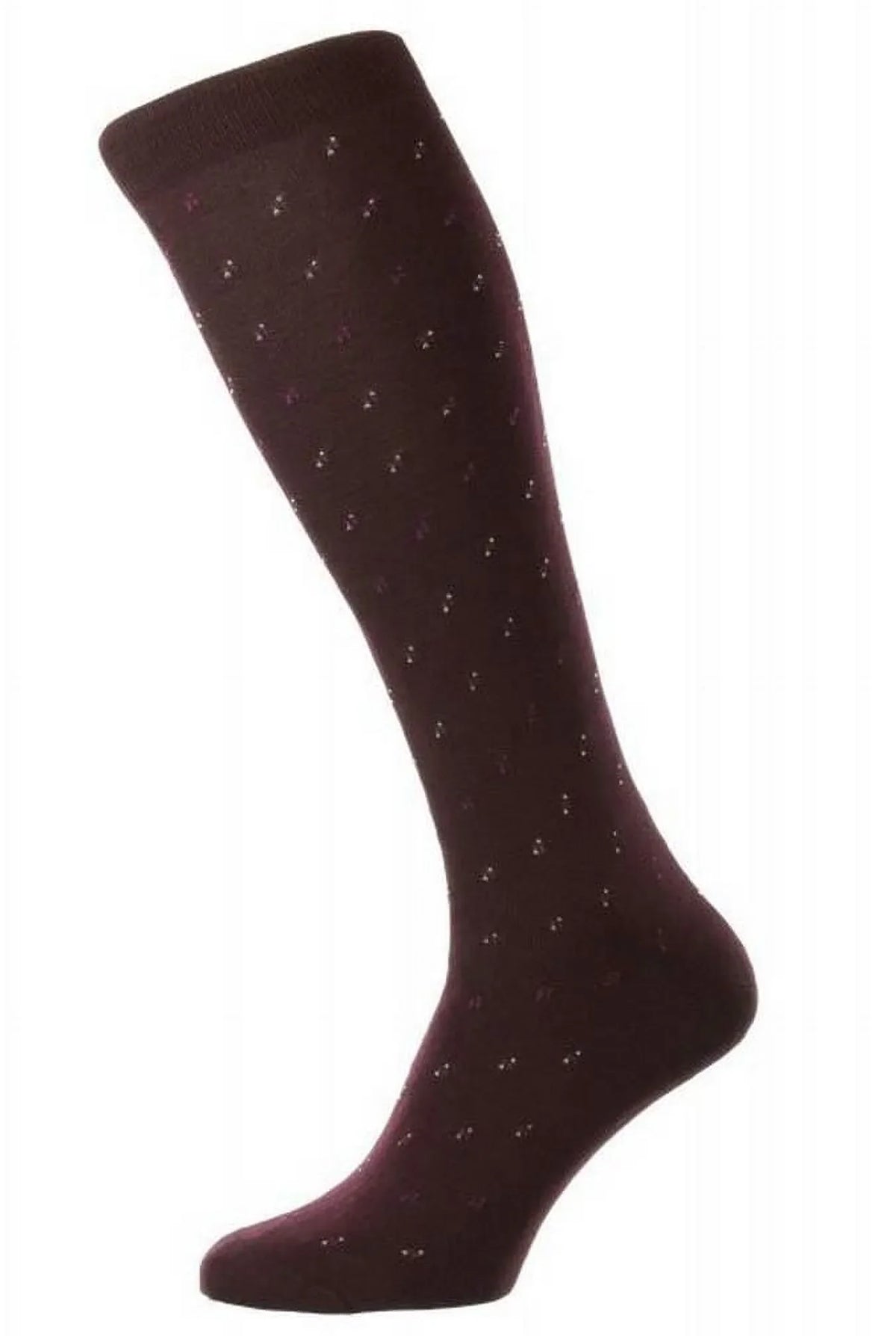 Addison Calf Socks the Over Fil - Burgundy Cotton D'Ecosse Pantherella