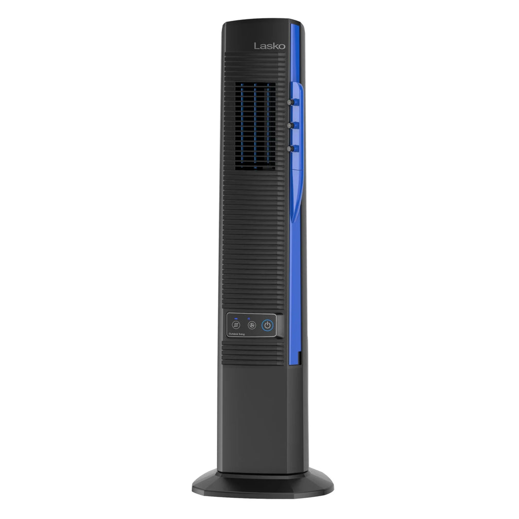 Lasko Power Black Cord, 42” Outdoor Tower Fan 10 Misto with Foot YF300, 4 Speeds, Misting