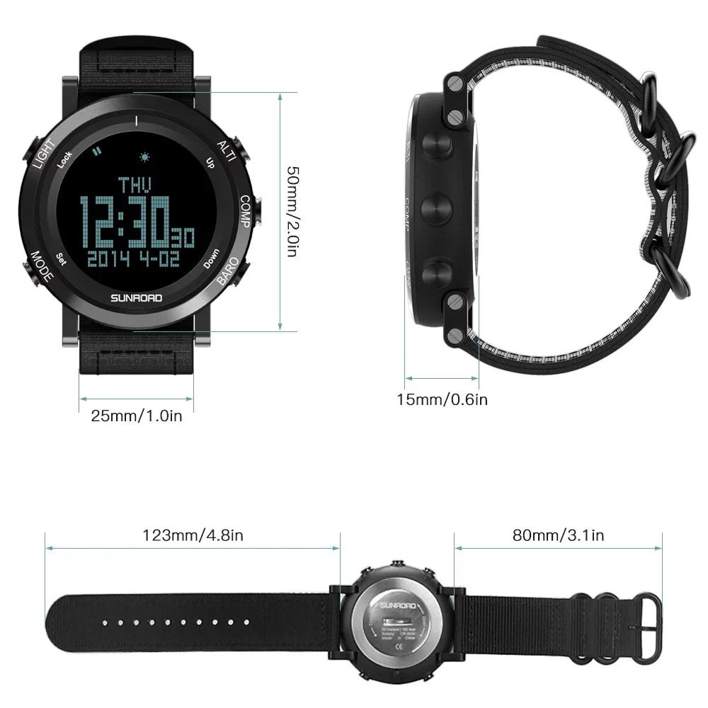 Multifunctional Altimeter Outdoor Watch Compass Mountaineering 50meters Barometer Sports Men -resistant Weather Trekking for Watch Forecast Running Camping