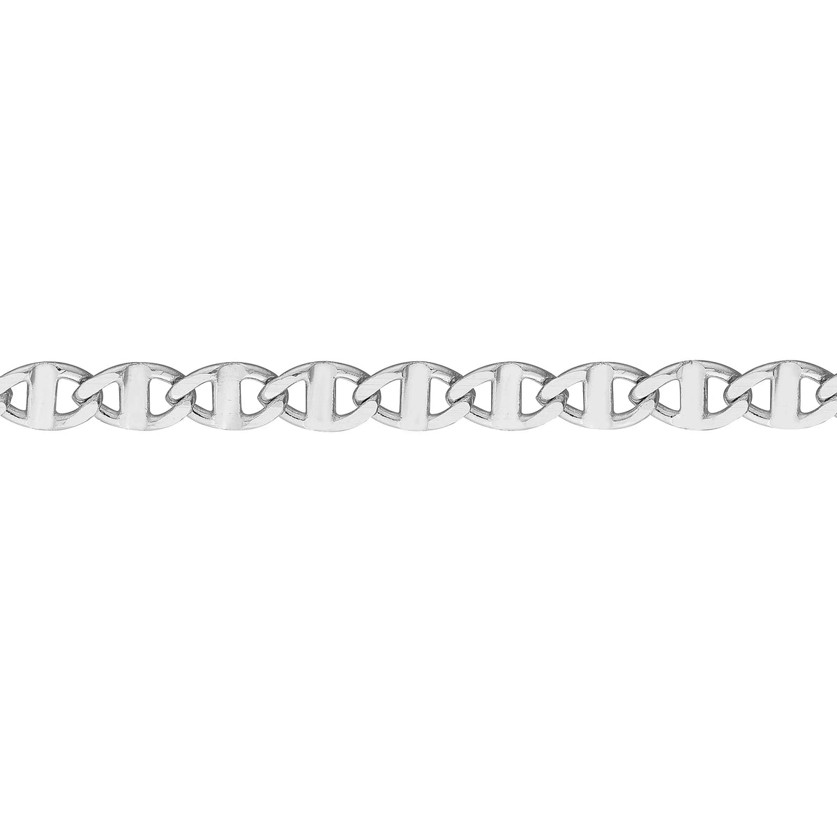 Mariner 14K Link Gold Anklet Adjustable Flat 2.20mm White 9"-10" Women's