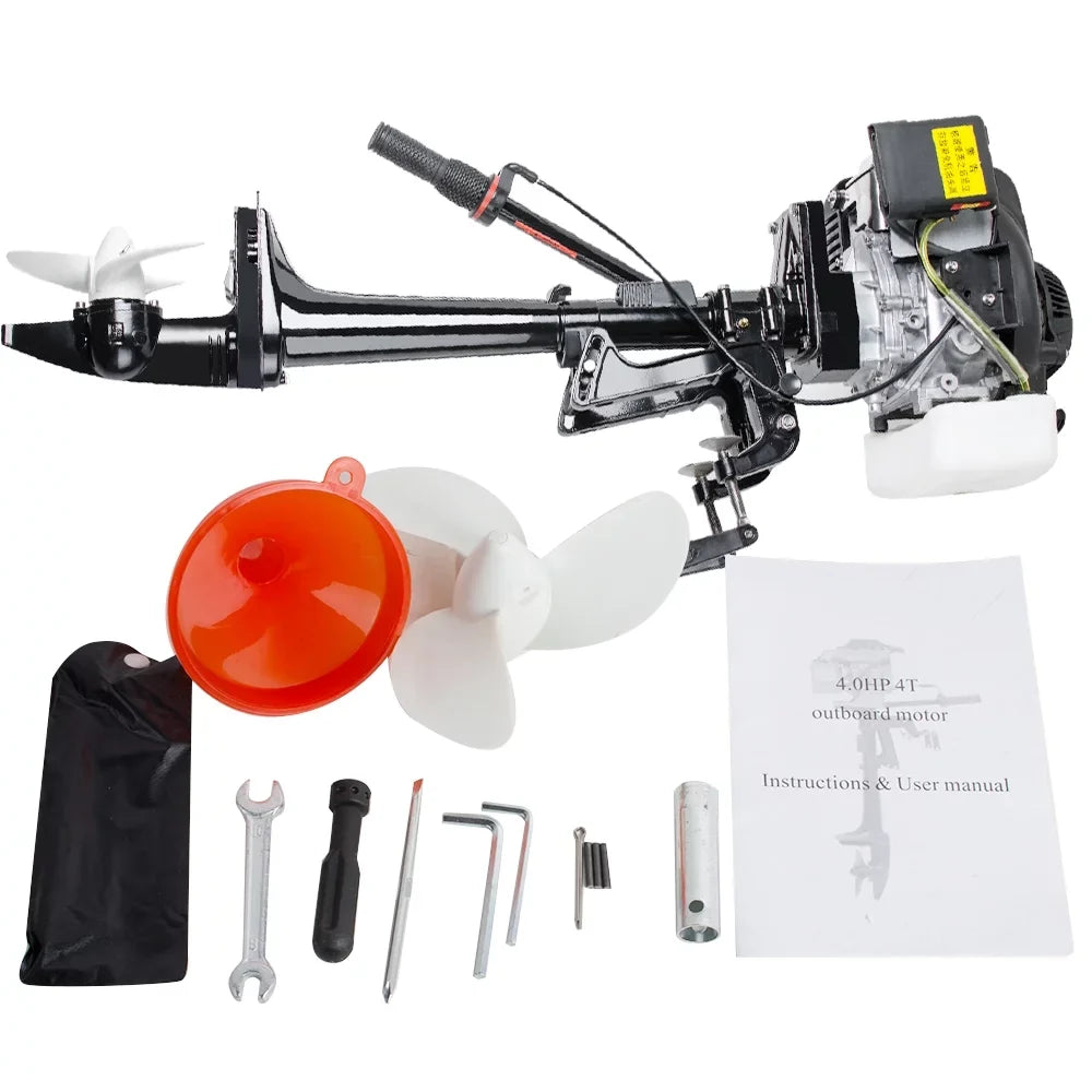 Boat 3.6 setup Air 55CC With Engine 4 Stroke Cooling Outboard Motor